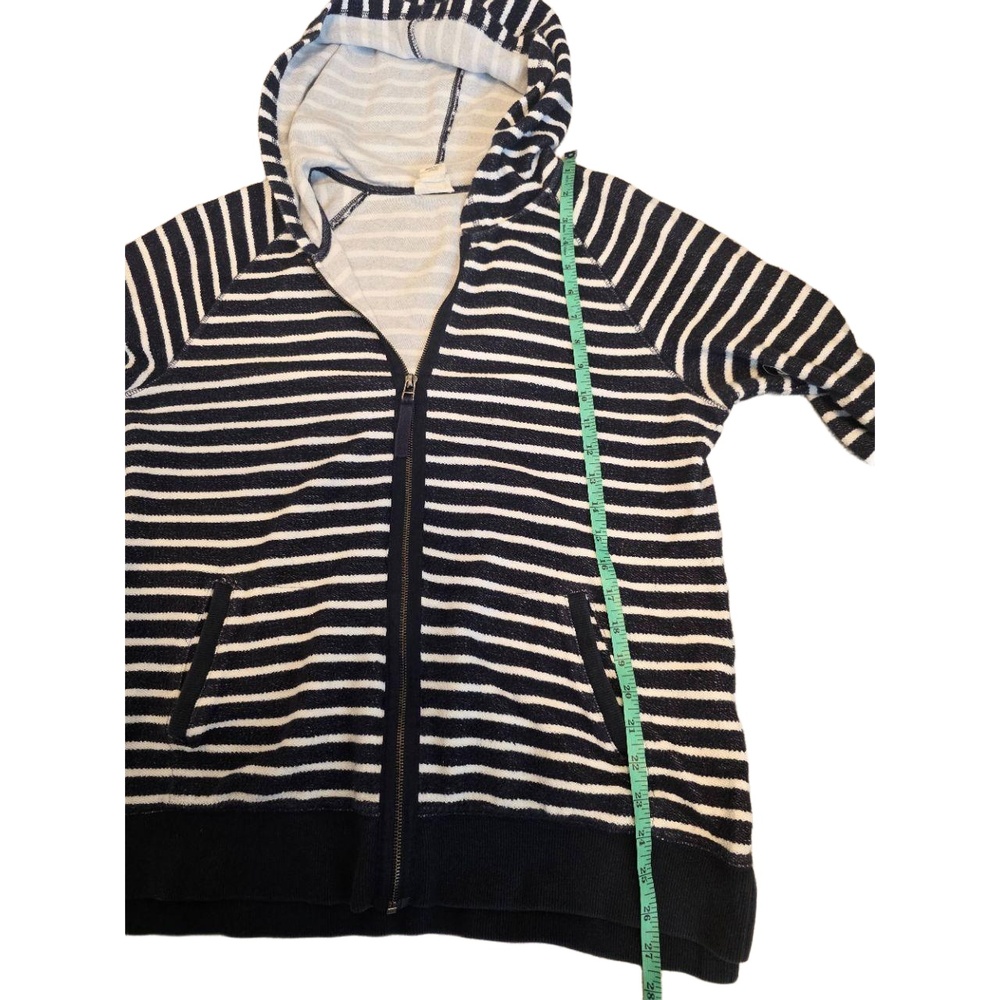 Andrea Jovine Striped Zipper Closure Hood Unisex Hoodie Extra Large - Picture 8 of 13